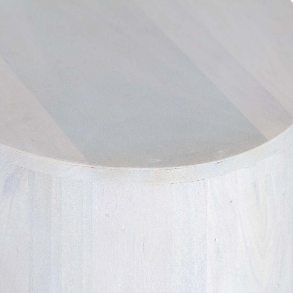 MESA AUXILIAR MADERA BLANCO OVAL