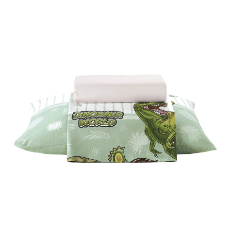Juego Sábanas Infantiles 1 Plaza Dohler 100% Algodón Dinosaurios