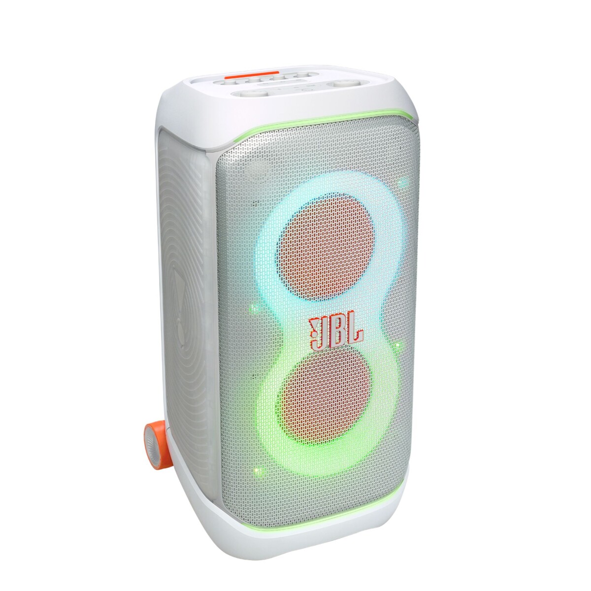 Parlante JBL PartyBox Stage 320 Blanco Bluetooth con Luces LED y Batería 