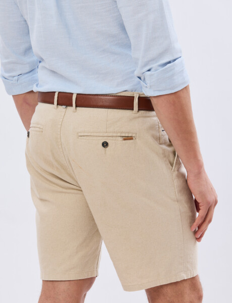 BERMUDA CLASICA DE LINO Beige