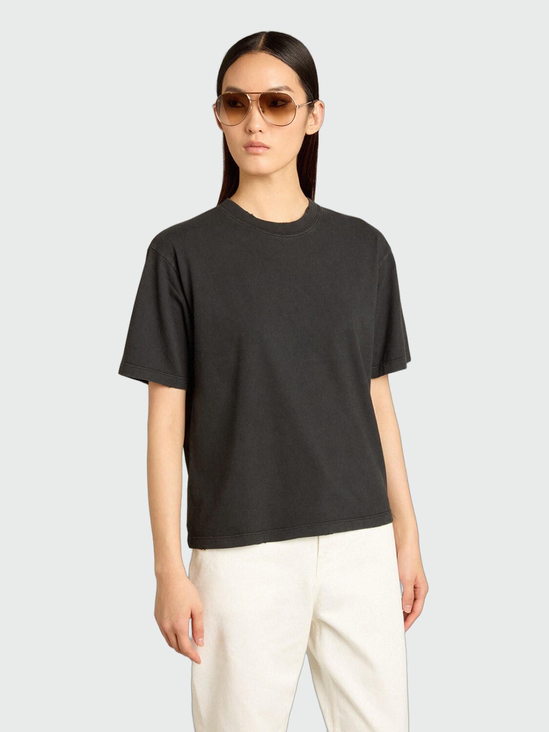 GOLDEN GOOSE - REMERA DE ALGODÓN CON LOGO INVERTIDO EN LA ESPALDA Alta Automática