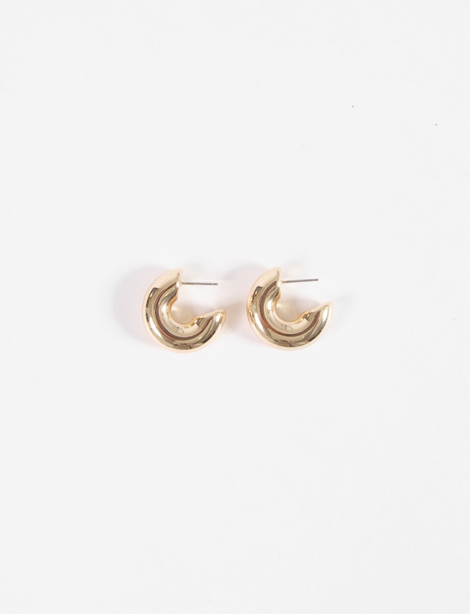 Aros gruesos pin rectangular - dorado 