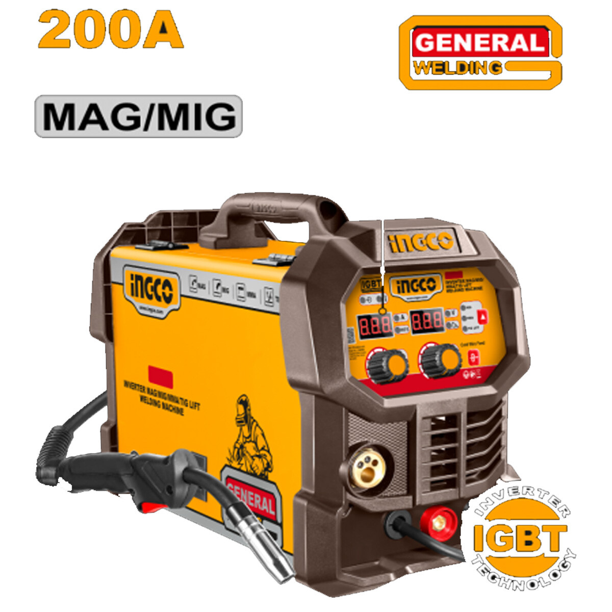 SOLDADORA INVERTER MAG/MIG/MMA/TIG 200A 220V CON ACCESORIOS 