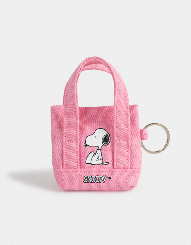 Llavero Llavero Y Charm Mini Cartera "snoopy" - Fucsia Claro