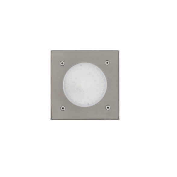 Luminaria de embutir LED piso níquel cuadrada 2,5W EG1140