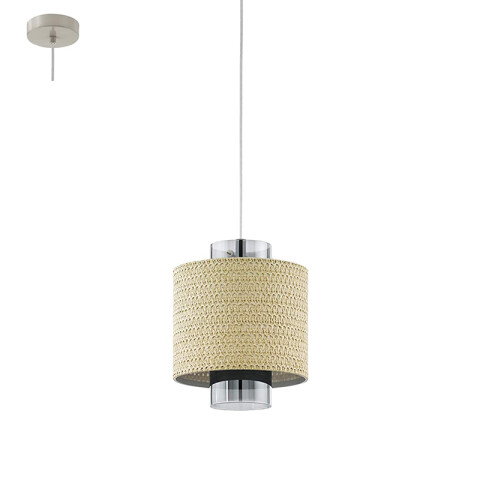 Lámpara colgante cilíndrico ámbar/ beige MEDIOUNA EG3342