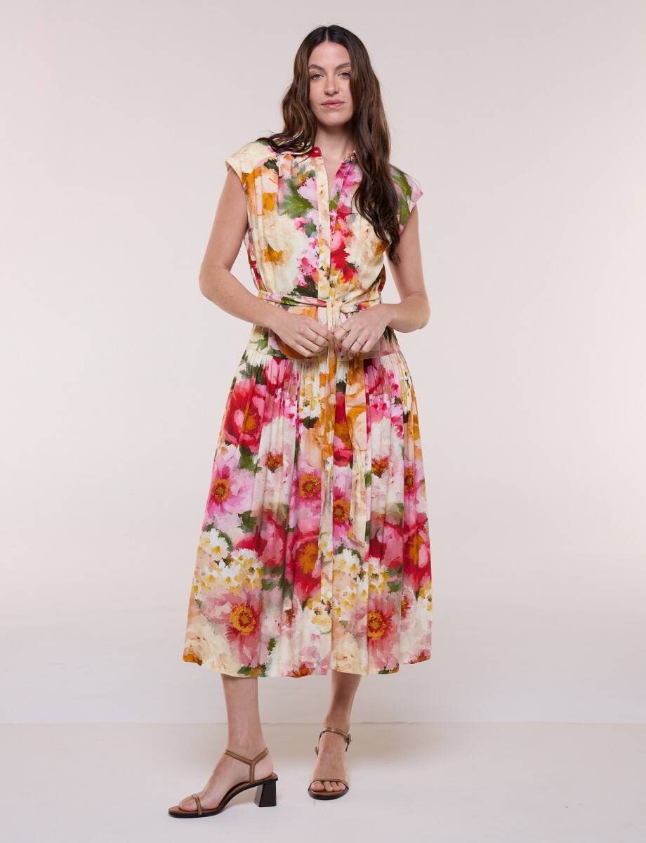 Vestido Midi Lazo - Multi/rosa 