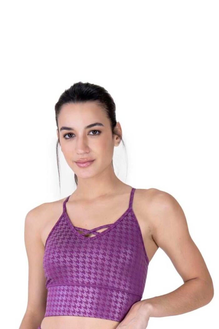 TOP MUJER EVERLAST HOUNDSTOOTH Violeta