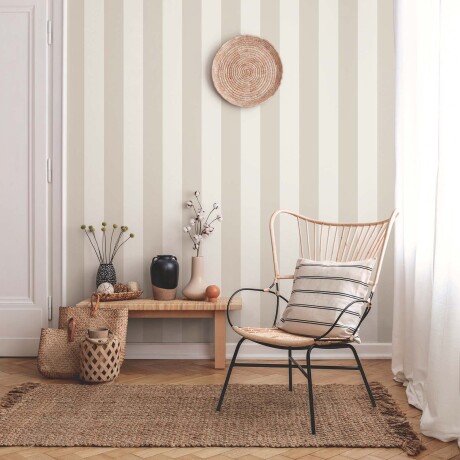 PAPEL PINTADO CLASSIC STRIPE PAPEL NATURAL-BEIGE 10*0,53MTS
