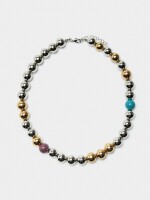 Collar Corto Con Abalorios multicolor