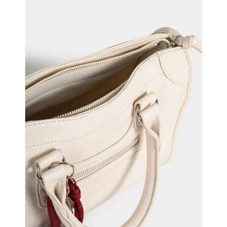 Cartera City Con Charm Blanco Crudo