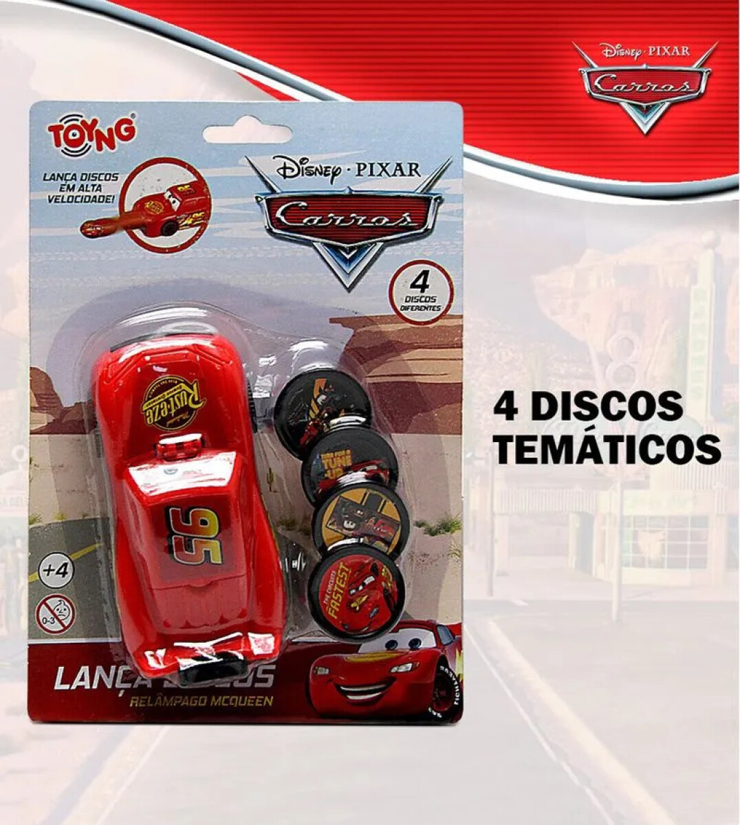LANZADISCOS MCQUEEN CON 4 DISCOS 