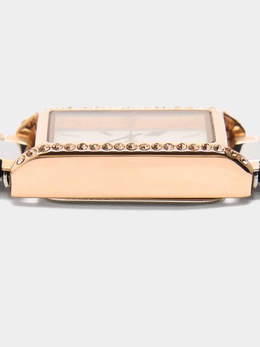 Reloj Bicolor Con Pulsera De Acero Inoxidable bicolor