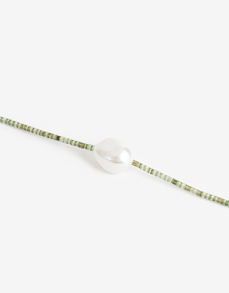 Collares Cortos Canutillos Collar Corto Beads Y Perla - Combinacion Multicolor