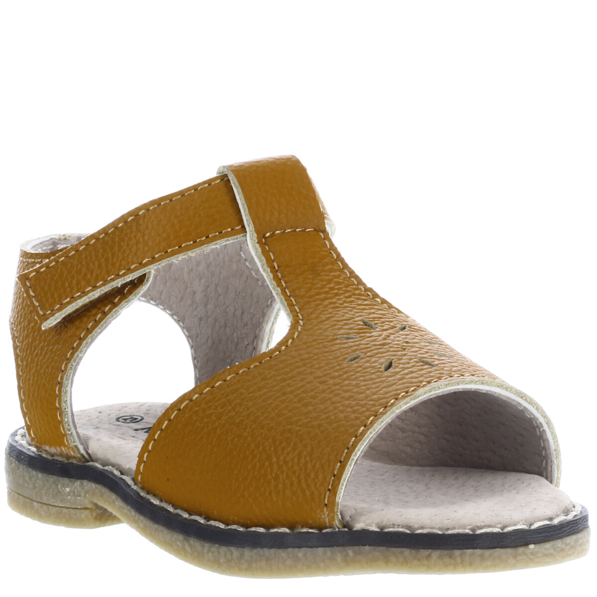Sandalias de Niña MINI Miss Carol GRACE con velcro y calado - Tan 