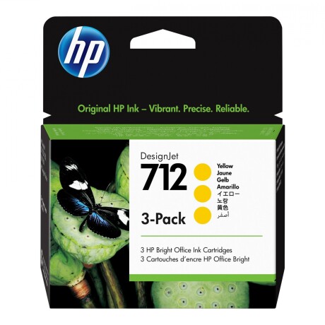 HP 712 - Paquete de 3 - 29 ml - amarillo - original - DesignJet - cartucho de tinta - para DesignJet Studio, T210, T230, T250, T HP 712 - Paquete de 3 - 29 ml - amarillo - original - DesignJet - cartucho de tinta - para DesignJet Studio, T210, T230, T250, T