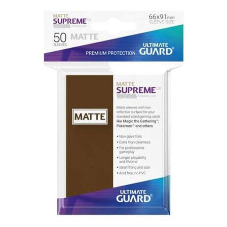 Ultimate Guard Supreme UX - 50 Sleeves Standard Size - Brown Ultimate Guard Supreme UX - 50 Sleeves Standard Size - Brown