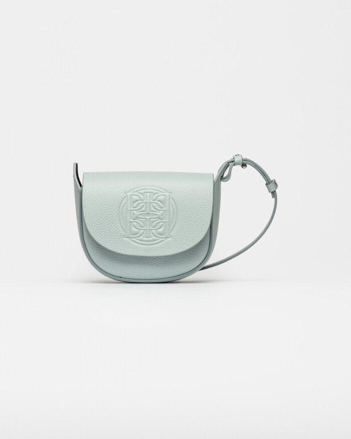Mini bag Aura en cuero graneado Pearl Blue