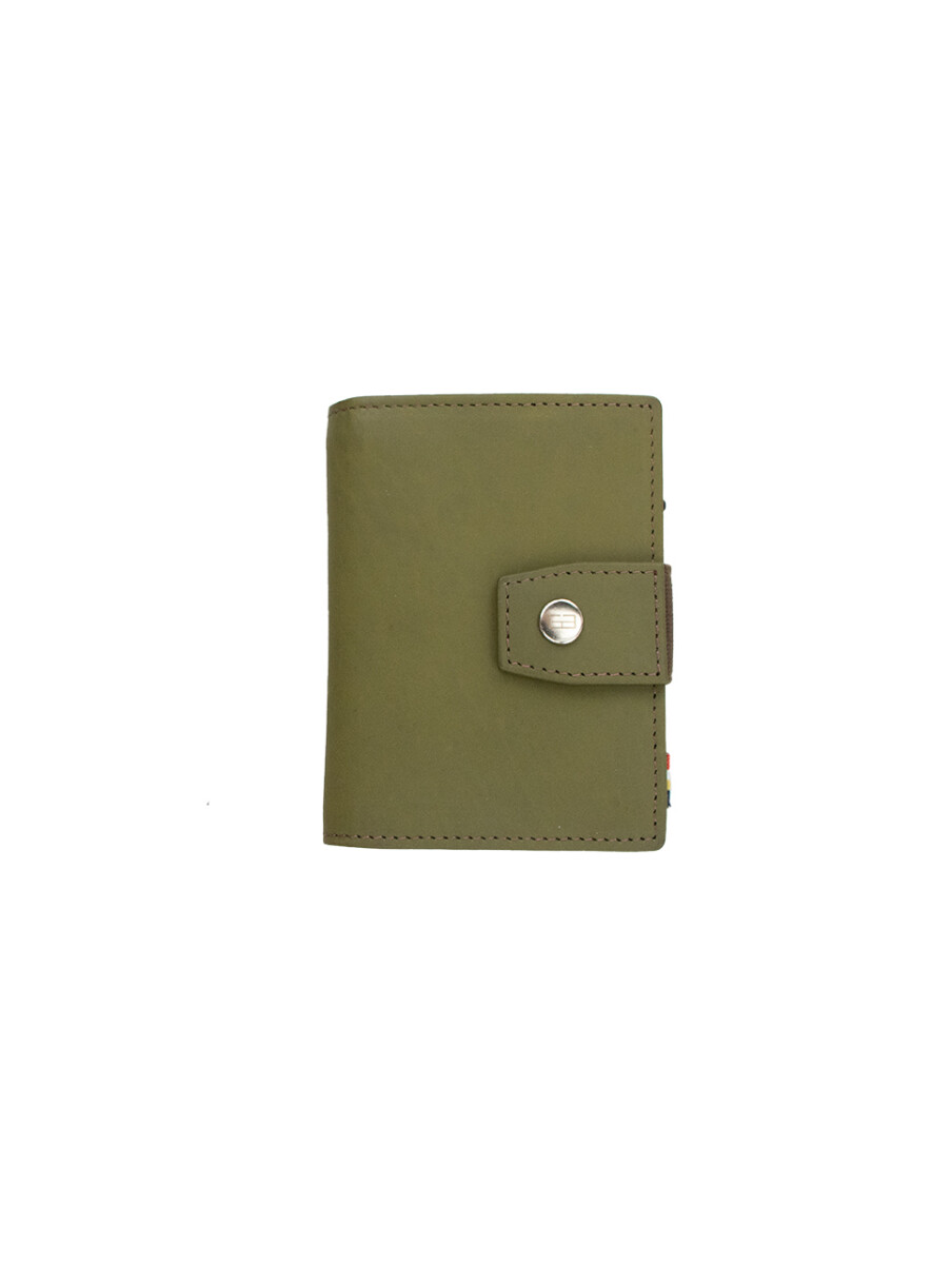 METAL WALLET - OLIVE GREEN BROWN 