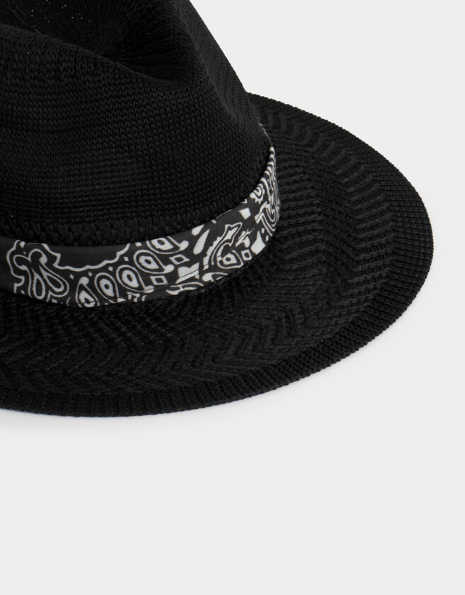 Sombreros Romántico Sombrero Con Trim - Negro