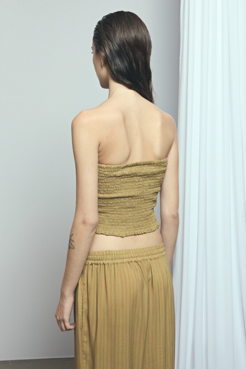 Top bandeau rayado PREVENTA marrón