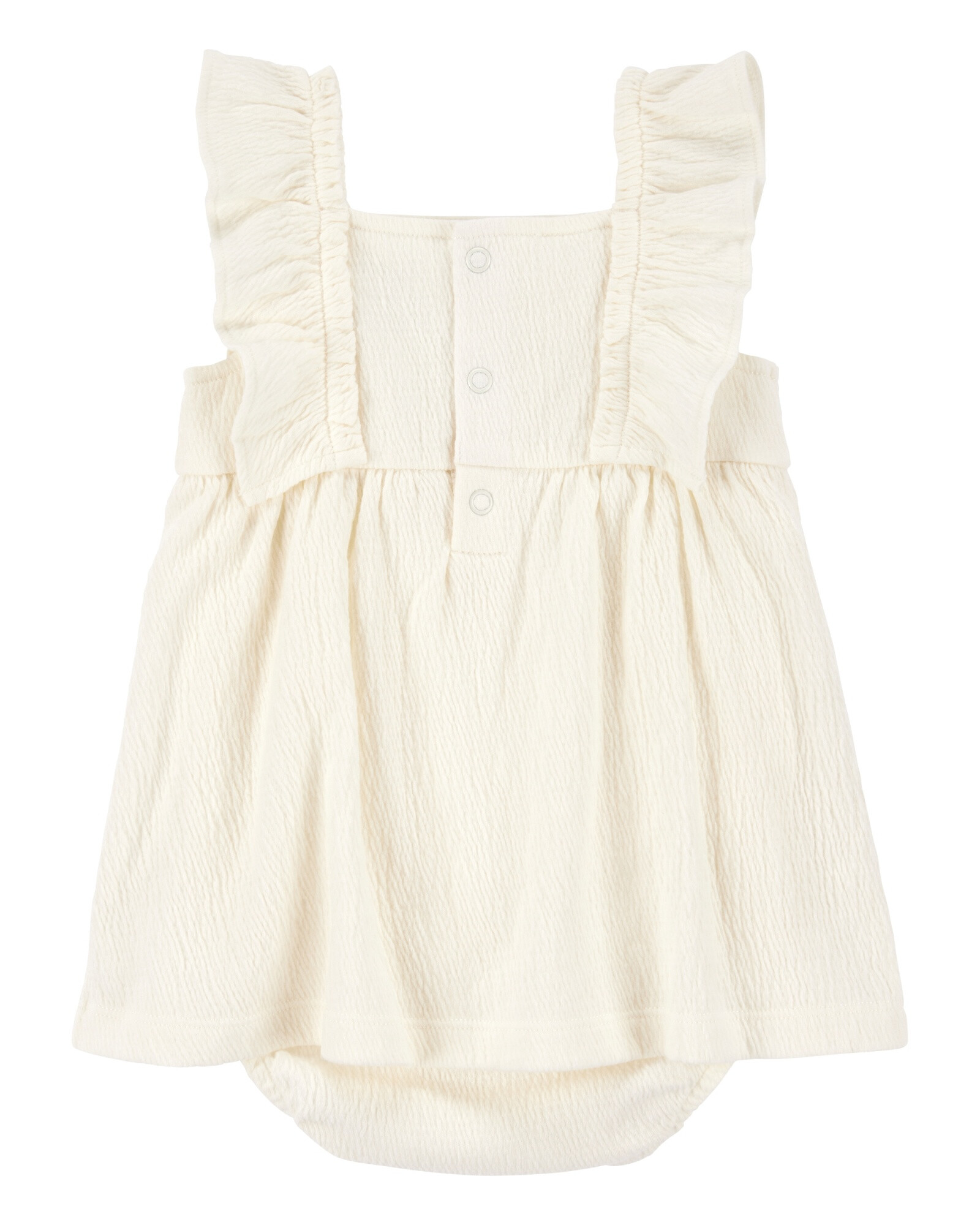 Vestido de jersey, con volados y bordado floral Vestido de jersey, con volados y bordado floral