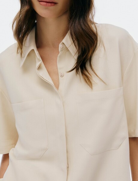CAMISA DE MANGA CORTA BEIGE
