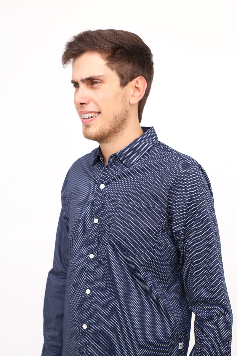 Camisa Manga Larga Regular Fit Azul