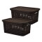 Set x2 Caja simil ratán 2,5 Lts CHOCOLATE
