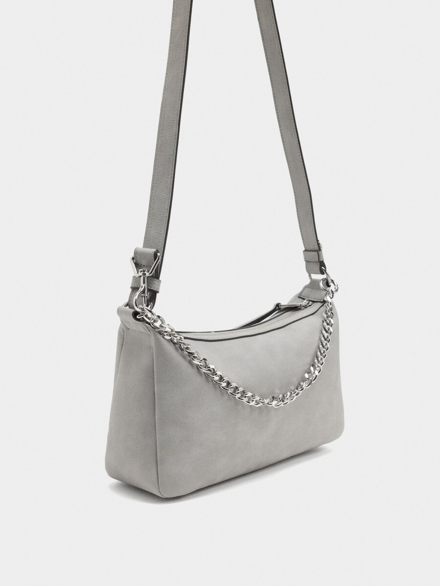 Bolso Bandolera Efecto Piel gris