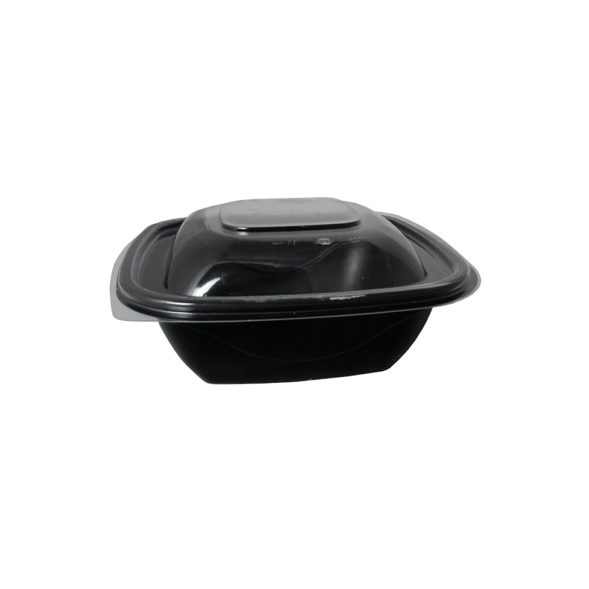 BANDEJA PET NEGRA CON TAPA 19X19X8 CM. 1150 CC. 