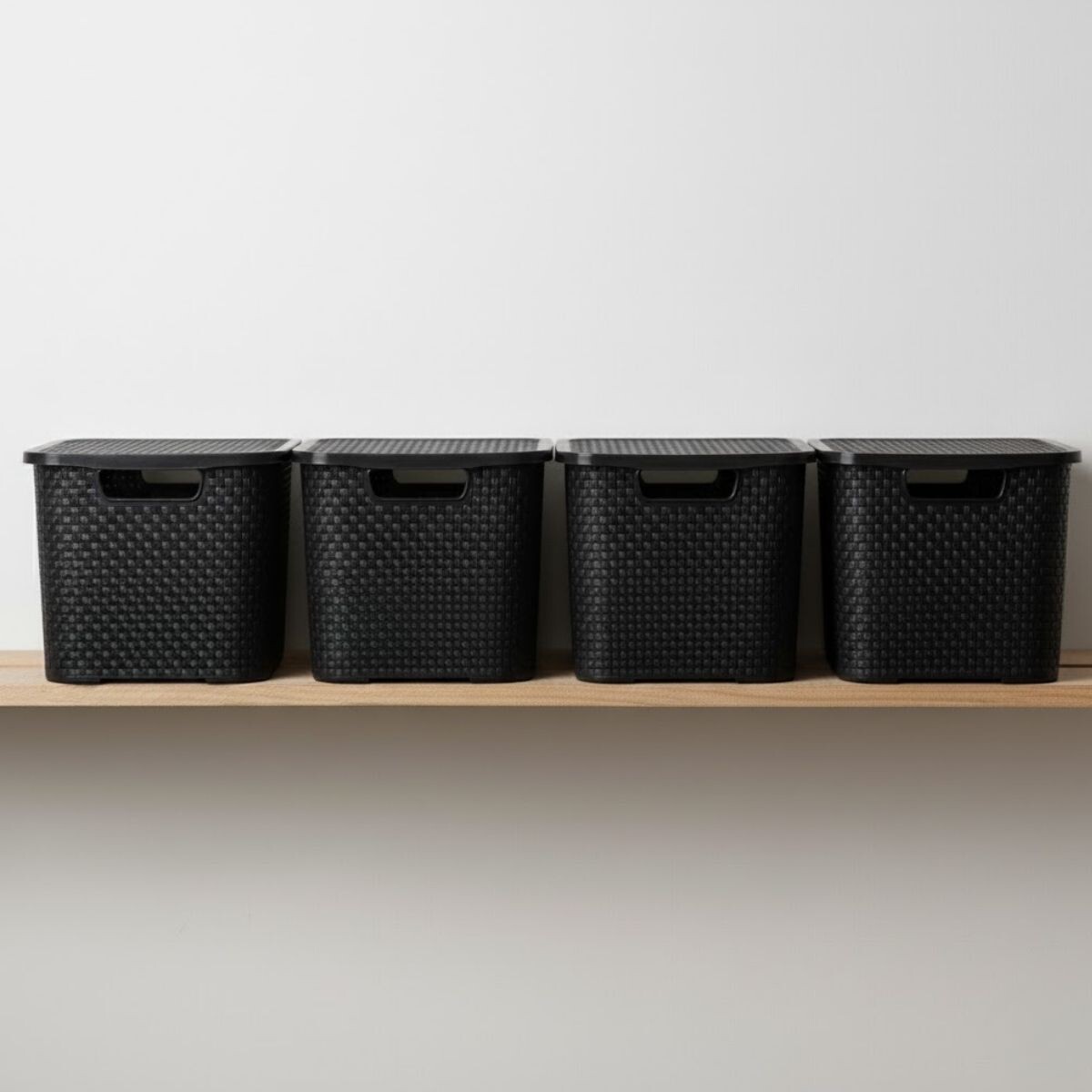 Set x4 caja ratán 20 lts - NEGRO 