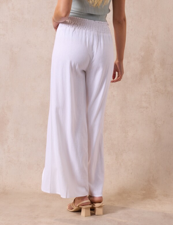 Pantalon Lino Solid BLANCO