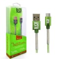 CABLE DE DATOS USB TIPO C 200 MTS VERDE