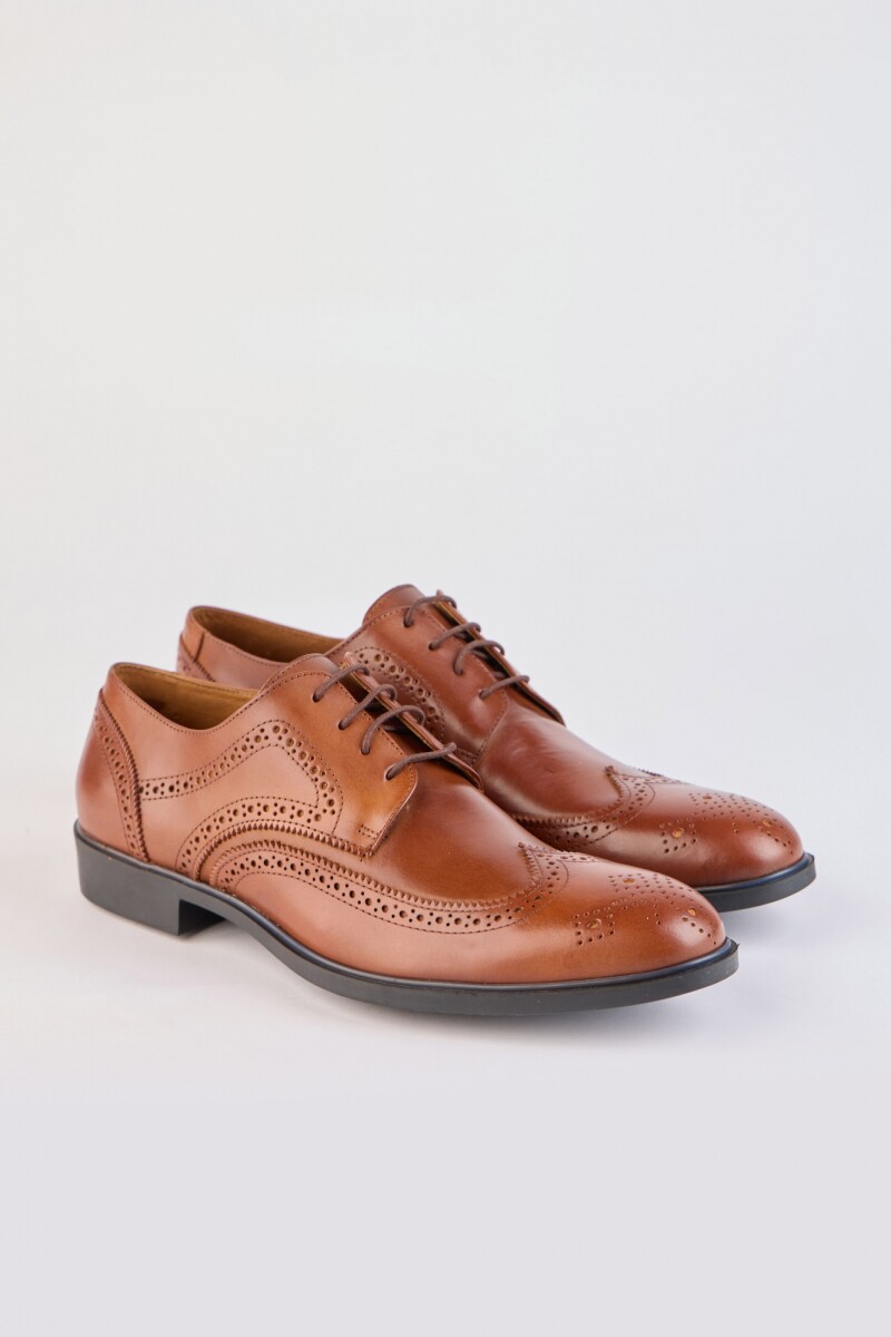 Zapato Clásico Portofino Cuero / Suela Goma- Whisky 