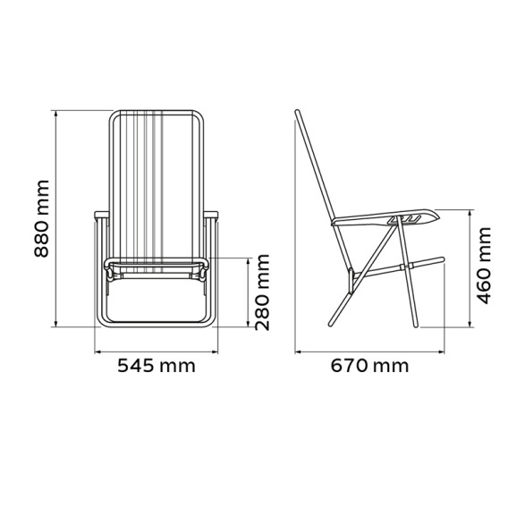 Silla playera aluminio y tela violeta y amarillo -TRAMONTINA TD0922