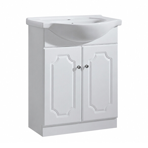MUEBLE DE BAÑO DOS PUERTAS CON BACHA / COLOR BLANCO Mueble De Baño Dos Puertas Con Bacha / Color Blanco