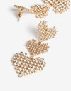 Aros Colgantes Largos Strass Aros Largos Corazones Strass - Cristal