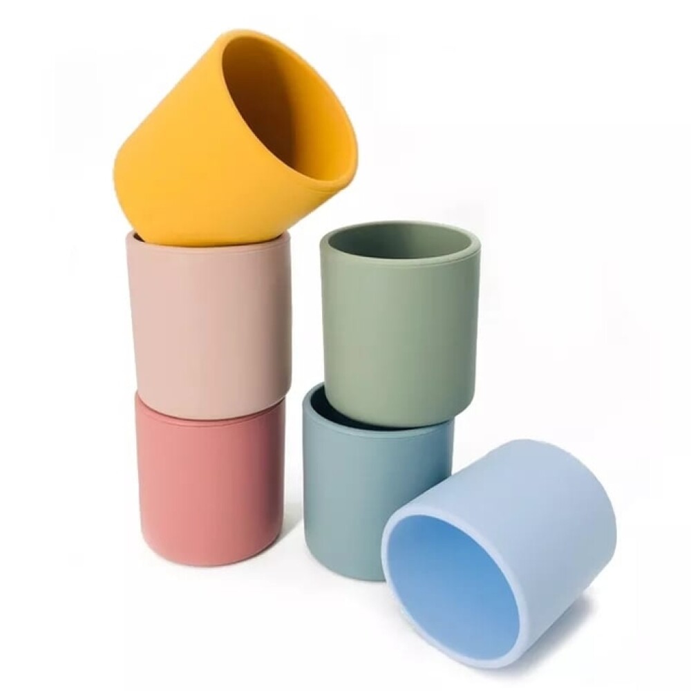 vaso silicona BLW celeste