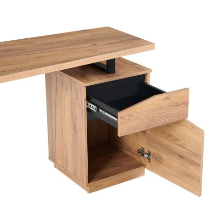 Escritorio con 2 cajones Malone de metal café Escritorio con 2 cajones Malone de metal café