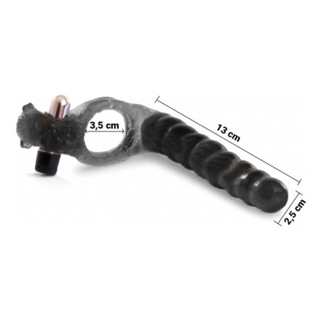 Anillo Doble Penetración Con Vibrador Safari Negro