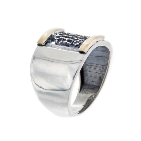 Anillo de plata 925 con double en oro 18 ktes y circonias, LINEA KIDS. Anillo de plata 925 con double en oro 18 ktes y circonias, LINEA KIDS.
