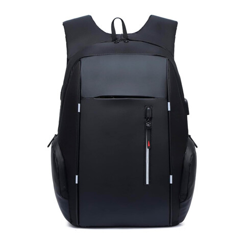 Mochila Impermeable Antirrobo Urbana USB Notebook Casual Variante Color Negro
