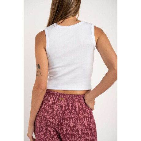 Musculosa Ribb Algodon Elastano Blanco