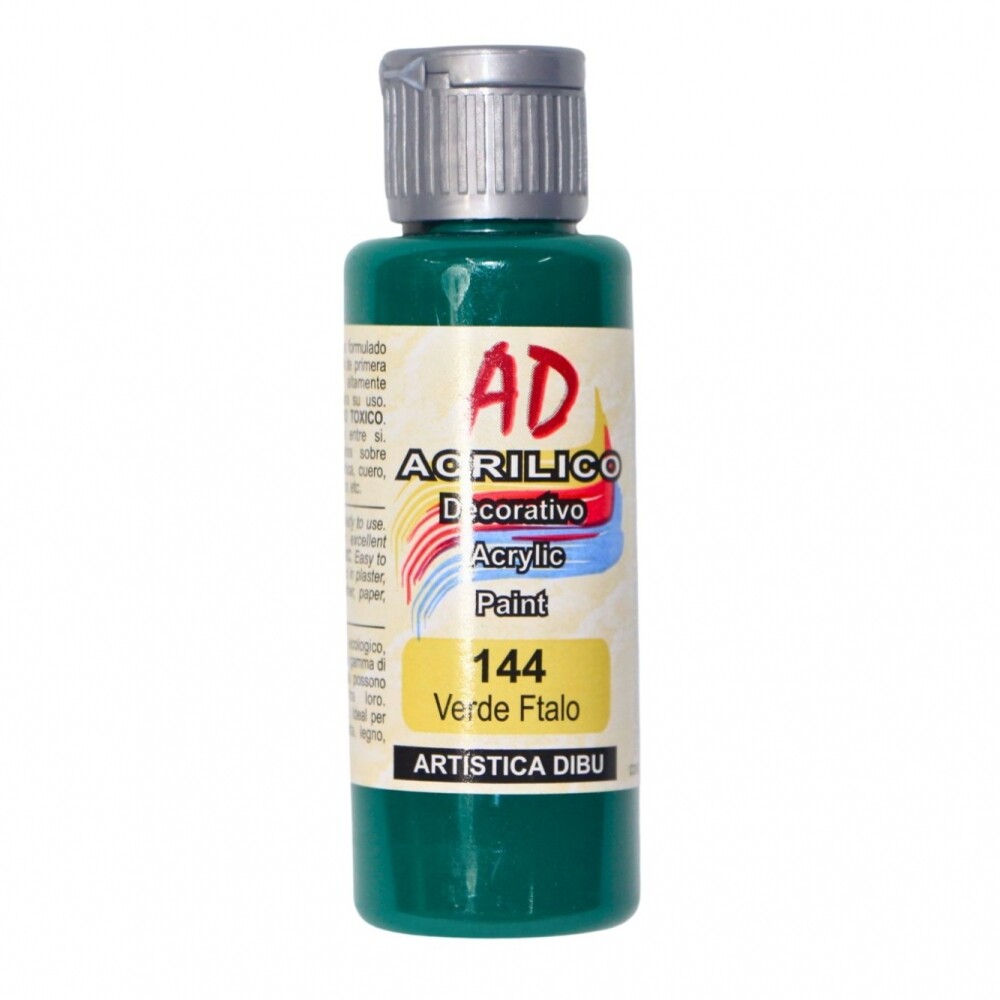 PINTURA ACRILICA ARTISTICA DIBU 60 ML. DIFERENTES COLORES COLOR VERDE FTALO 144