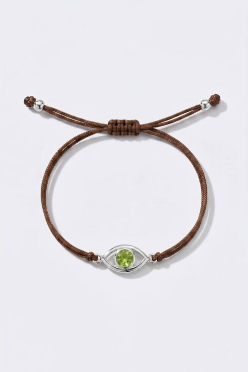 Pulsera ajustable cord ojito plateado
