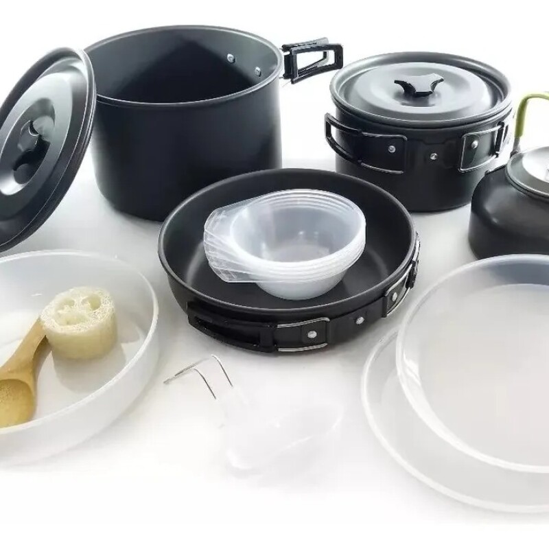 Set De Ollas De Camping Para 5 Personas 18 Piezas Set De Ollas De Camping Para 5 Personas 18 Piezas