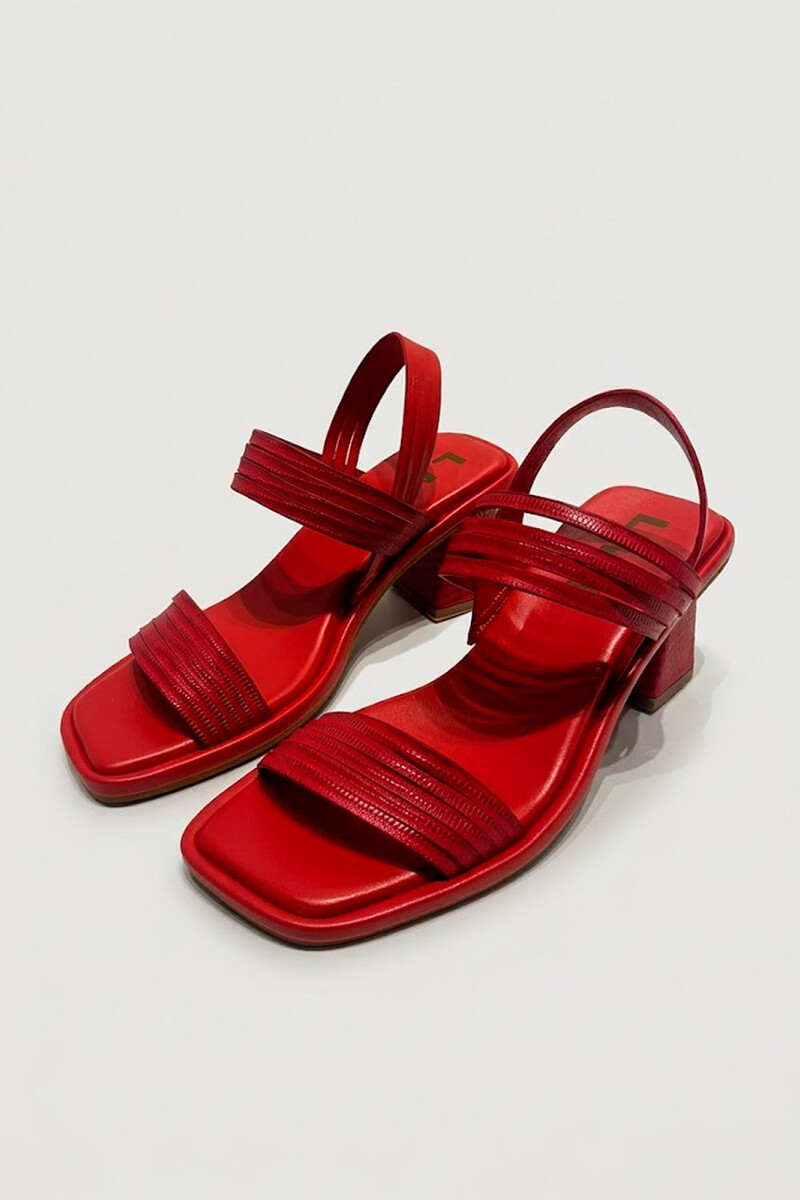 SANDALIA TRAMA ROJO
