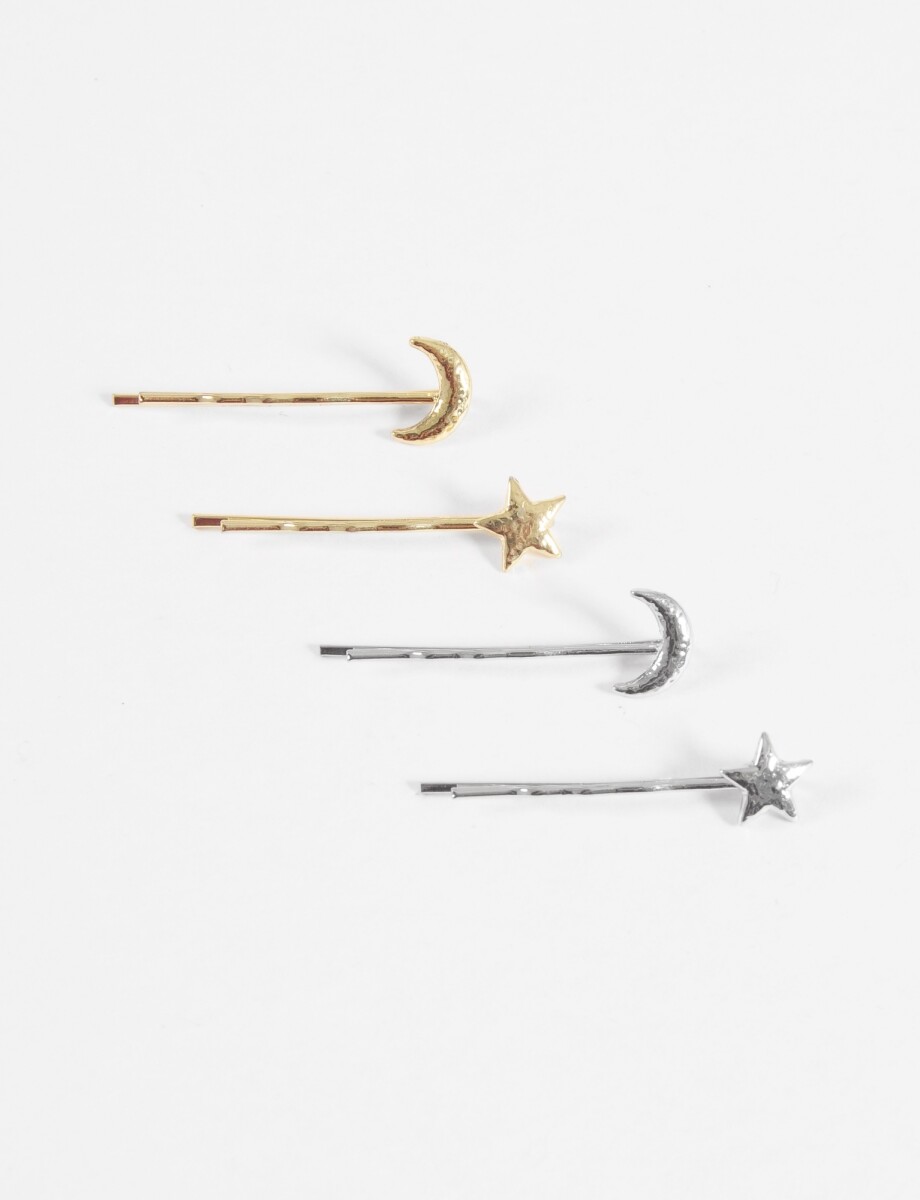 Set de horquillas sol y luna - multicolor 