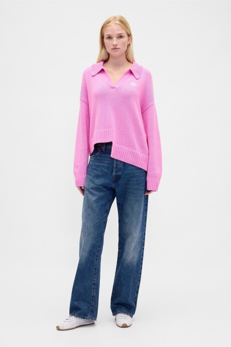 Buzo Polo Logo Gap Mujer Pretty Pink